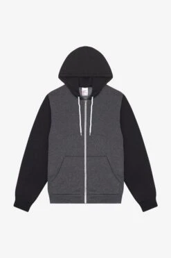 F97 Unisex - Flex Fleece Zip Up Hoodie -Tops Zone F97 DARK HEATHER BLACK