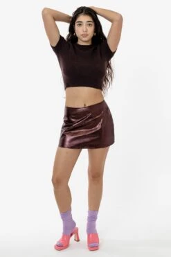 RLH739 - Metallic Leather Mini Skort -Tops Zone FB17 s