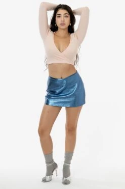 RLH739 - Metallic Leather Mini Skort -Tops Zone FB18 s