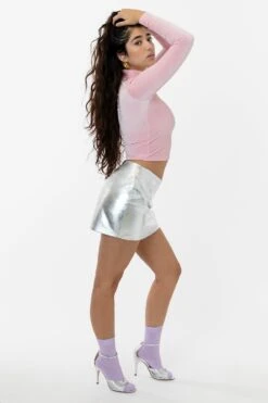 RLH739 - Metallic Leather Mini Skort -Tops Zone FB3 s