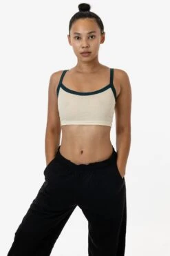 FF016 - Poly Cotton Cropped Spaghetti Tank Top -Tops Zone FF016 JENNY 3S