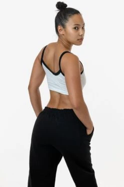 FF016 - Poly Cotton Cropped Spaghetti Tank Top -Tops Zone FF016 JENNY 6S