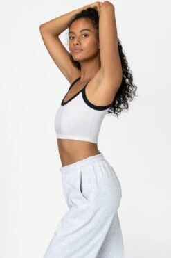 FF016 - Poly Cotton Cropped Spaghetti Tank Top -Tops Zone FF016 5