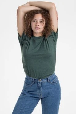 FF01 Unisex - Poly-Cotton Crew Neck T-Shirt 14 FF01 Unisex - Poly-Cotton Crew Neck T-Shirt -Tops Zone FF01 ForestGreen lauren crop