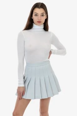 FF306 - 50/50 Poly Cotton Mock Turtleneck -Tops Zone FF306 WHITE D1f