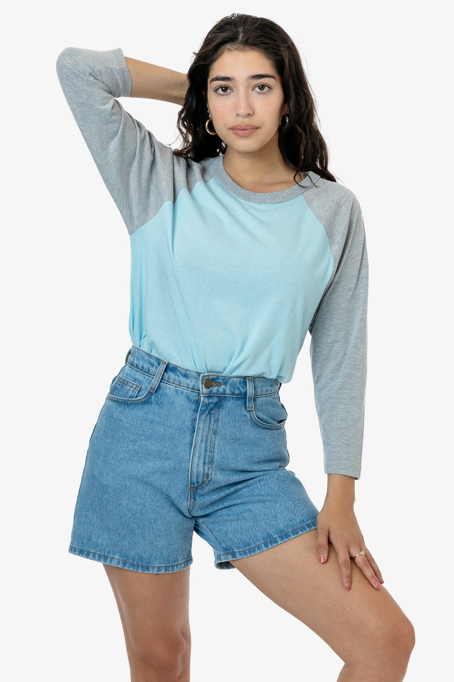 FF53 - 3/4 Sleeve Poly Cotton Raglan 7 FF53 - 3/4 Sleeve Poly Cotton Raglan - Image 7