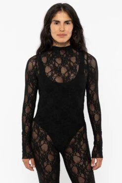 FNS306 - Floral Lace Long Sleeve Top 12 FNS306 - Floral Lace Long Sleeve Top -Tops Zone FNS300 Black3