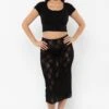 FNS301 - Floral Lace Pencil Skirt