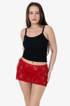 FNS384 - Floral Lace Micro Mini Slip Skirt 10 FNS384 - Floral Lace Micro Mini Slip Skirt -Tops Zone FNS384 MORELLO 5