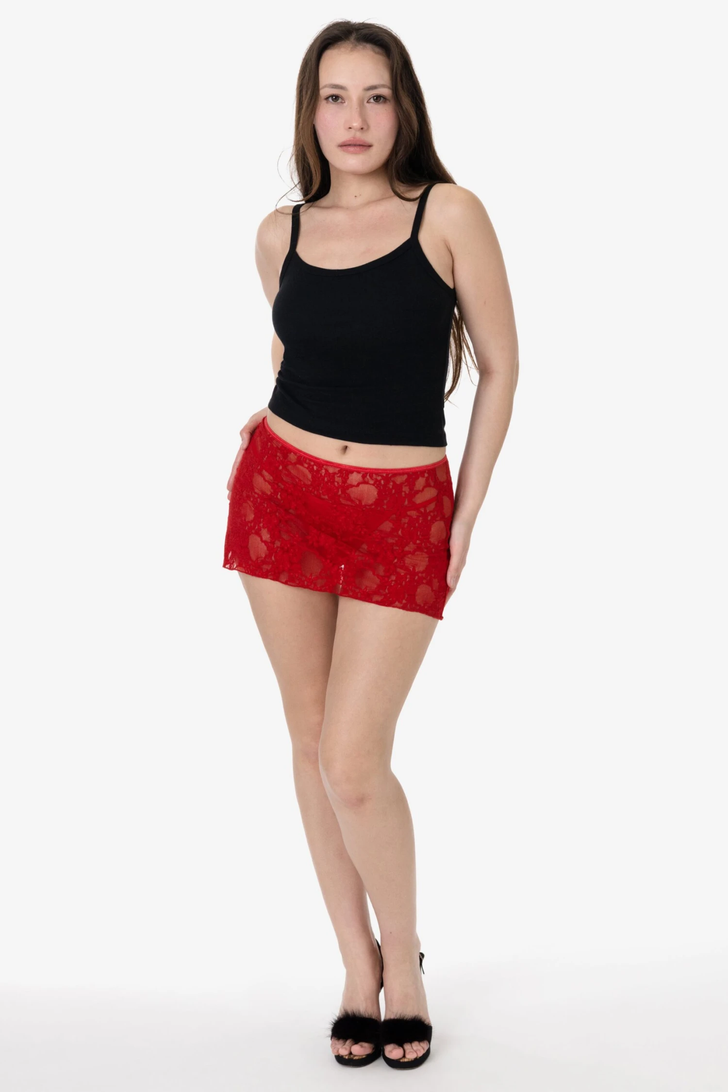 FNS384 - Floral Lace Micro Mini Slip Skirt 8 FNS384 - Floral Lace Micro Mini Slip Skirt - Image 8