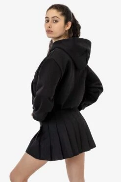 HF19 - Heavy Fleece Cropped Hoodie (Piece Dye) -Tops Zone HF 19 BLACK W2