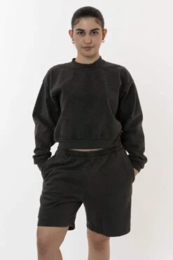HF02 - Heavy Fleece Sweat Short (Pigment Dye) -Tops Zone HF02GD VINTAGEBLACK W1