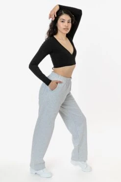 HF05 - Heavy Fleece Wide Leg Sweatpants (Piece Dye) -Tops Zone HF05 Ash W Var.1