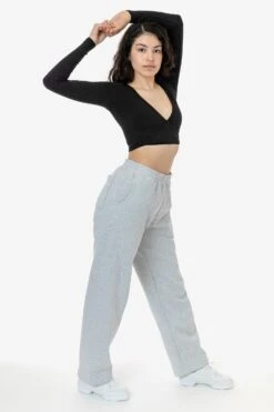 HF05 - Heavy Fleece Wide Leg Sweatpants (Piece Dye) -Tops Zone HF05 Ash W Var.2