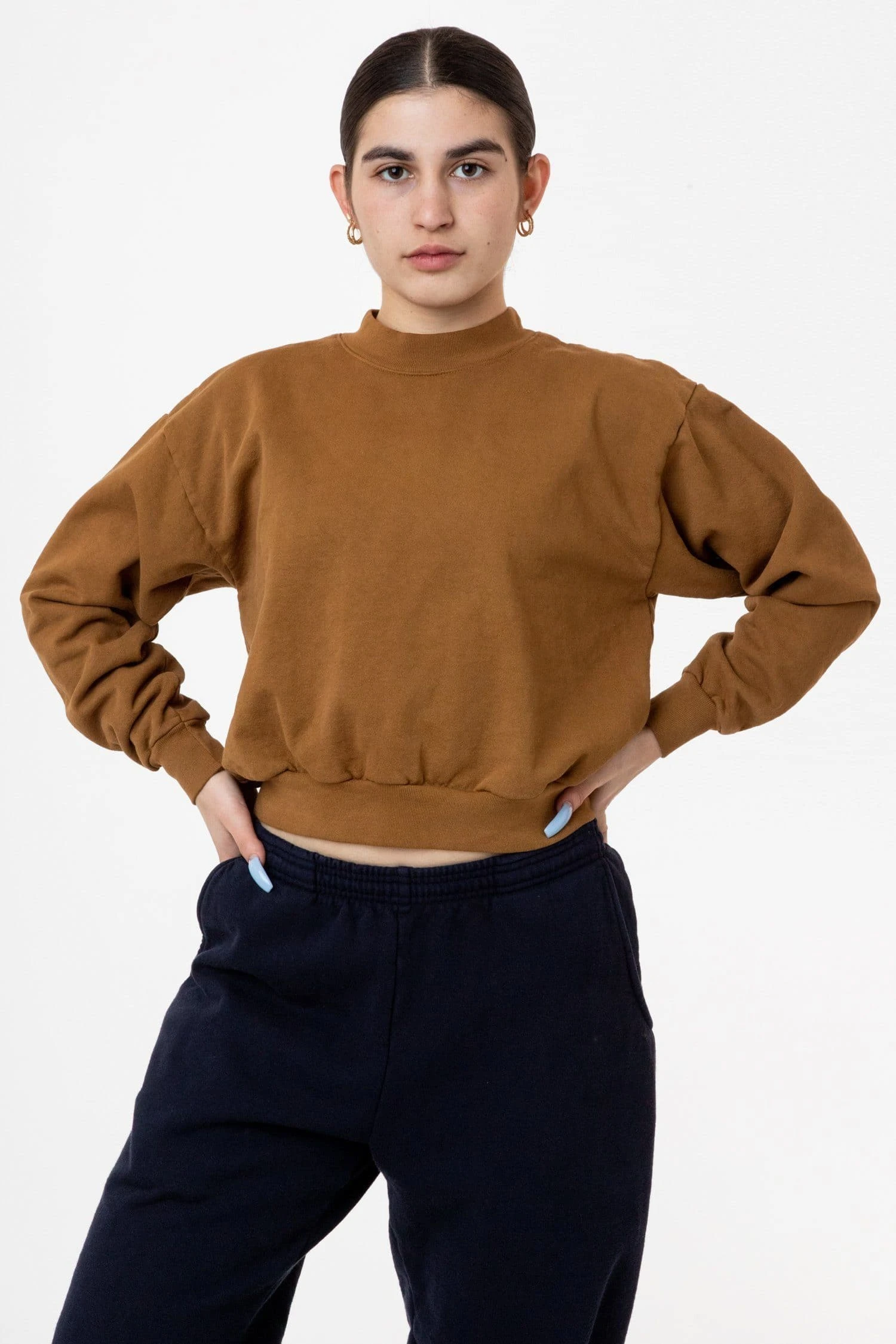 HF06 - Heavy Fleece Cropped Mock Neck Pullover (Garment Dye) 5 HF06 - Heavy Fleece Cropped Mock Neck Pullover (Garment Dye) - Image 5