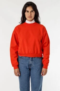 HF06 - Heavy Fleece Cropped Mock Neck Pullover (Garment Dye 2) -Tops Zone HF06GD BRIGHTORANGE W 5ba258e0 c390 4d75 9b6b 38ba8afa49c8