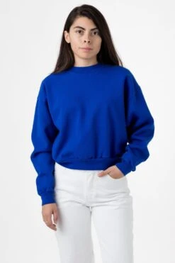 HF06 - Heavy Fleece Cropped Mock Neck Pullover (Garment Dye 2) -Tops Zone HF06GD COBALTBLUE W 7b924e59 71d8 483b a64c af18c1d09264