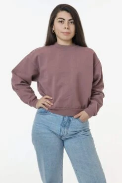 HF06 - Heavy Fleece Cropped Mock Neck Pullover (Garment Dye) 36 HF06 - Heavy Fleece Cropped Mock Neck Pullover (Garment Dye) -Tops Zone HF06GD MAUVE 2180d560 54cb 4f57 93dd b9ab82bd6e76