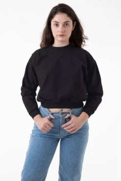 HF06 - Heavy Fleece Cropped Mock Neck Pullover (Garment Dye 2) -Tops Zone HF06GD OFFBLACK W 082567d0 259e 40cc 865c 8edd72d4704f