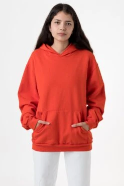 HF09 - Heavy Fleece Hoodie (Garment Dye 2) -Tops Zone HF09GD BRIGHTORANGE W