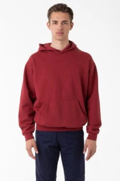 HF09 - Heavy Fleece Hoodie (Garment Dye 2) -Tops Zone HF09GD DARKRED M