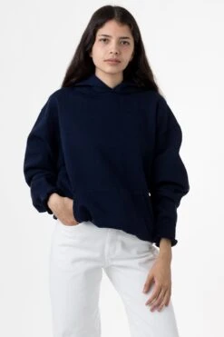 HF09 - Heavy Fleece Hoodie (Garment Dye 2) -Tops Zone HF09GD NAVY W