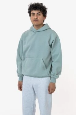 HF09 - Heavy Fleece Hoodie (Garment Dye 2) -Tops Zone HF09GD SAGE M