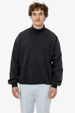 HF13 - Heavy Fleece Turtleneck (Garment Dye) -Tops Zone HF13GD OFFBLACK M