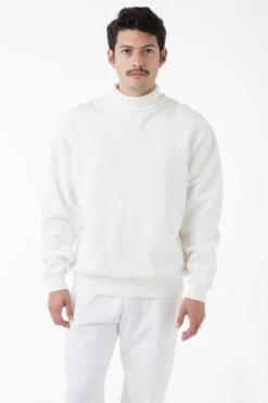 HF13 - Heavy Fleece Turtleneck (Garment Dye) -Tops Zone HF13GD OFFWHITE M