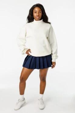 HF13 - Heavy Fleece Turtleneck (Garment Dye) -Tops Zone HF13GD OFFWHITE W