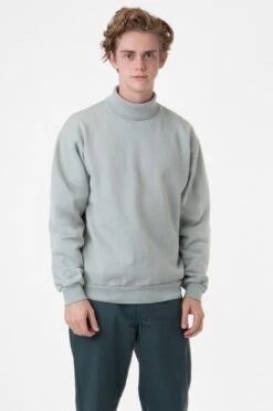 HF13 - Heavy Fleece Turtleneck (Garment Dye) -Tops Zone HF13GD SAGE M