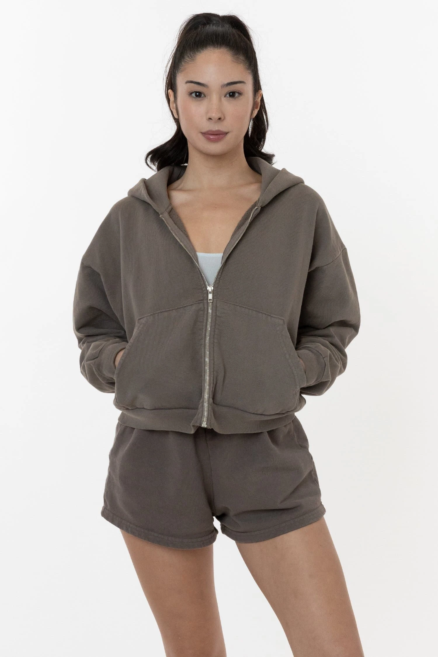 HF16 - Heavy Fleece Cropped Zip-Up Hoodie (Garment Dye) 8 HF16 - Heavy Fleece Cropped Zip-Up Hoodie (Garment Dye) - Image 8