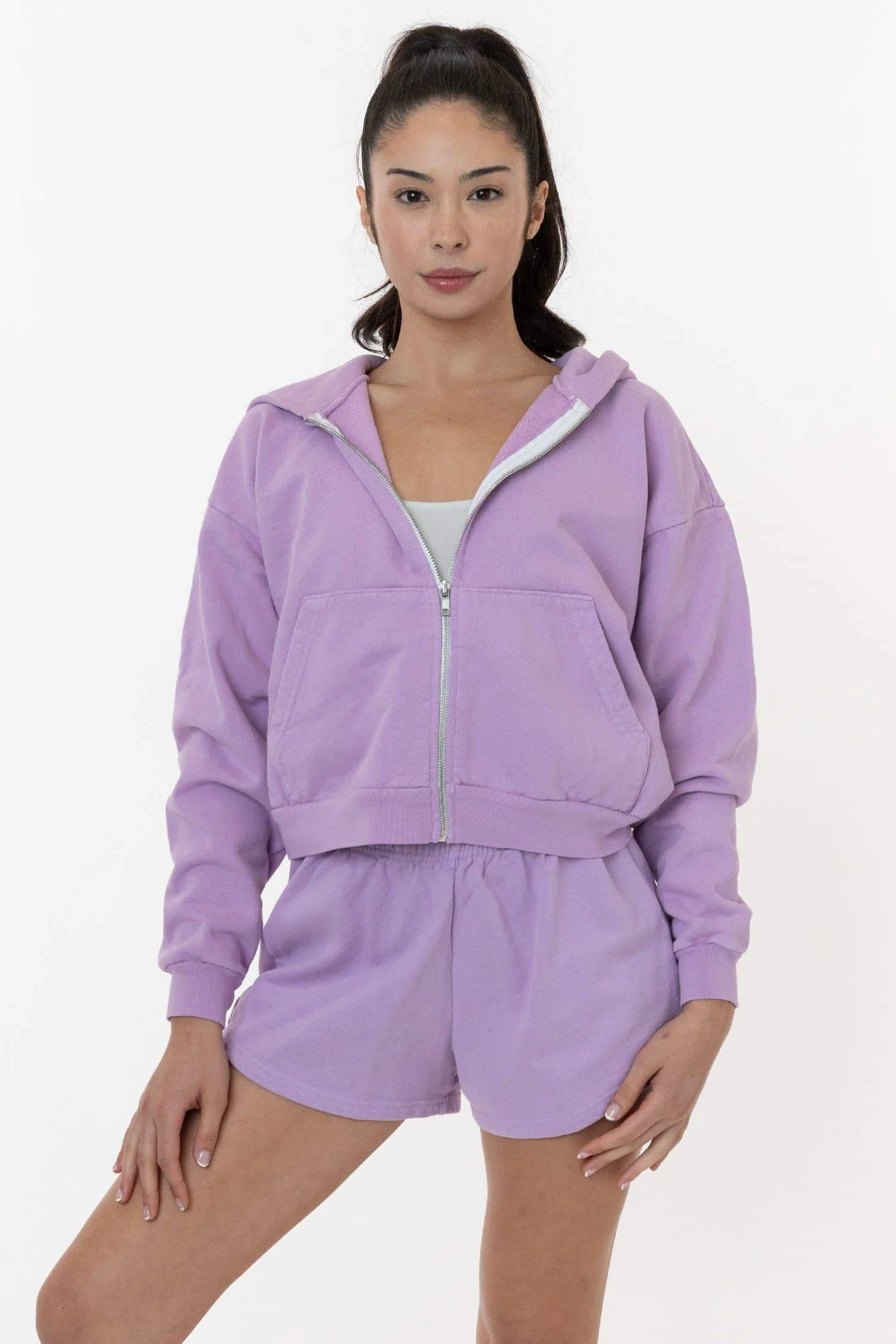 HF16 - Heavy Fleece Cropped Zip-Up Hoodie (Garment Dye) 11 HF16 - Heavy Fleece Cropped Zip-Up Hoodie (Garment Dye) - Image 11