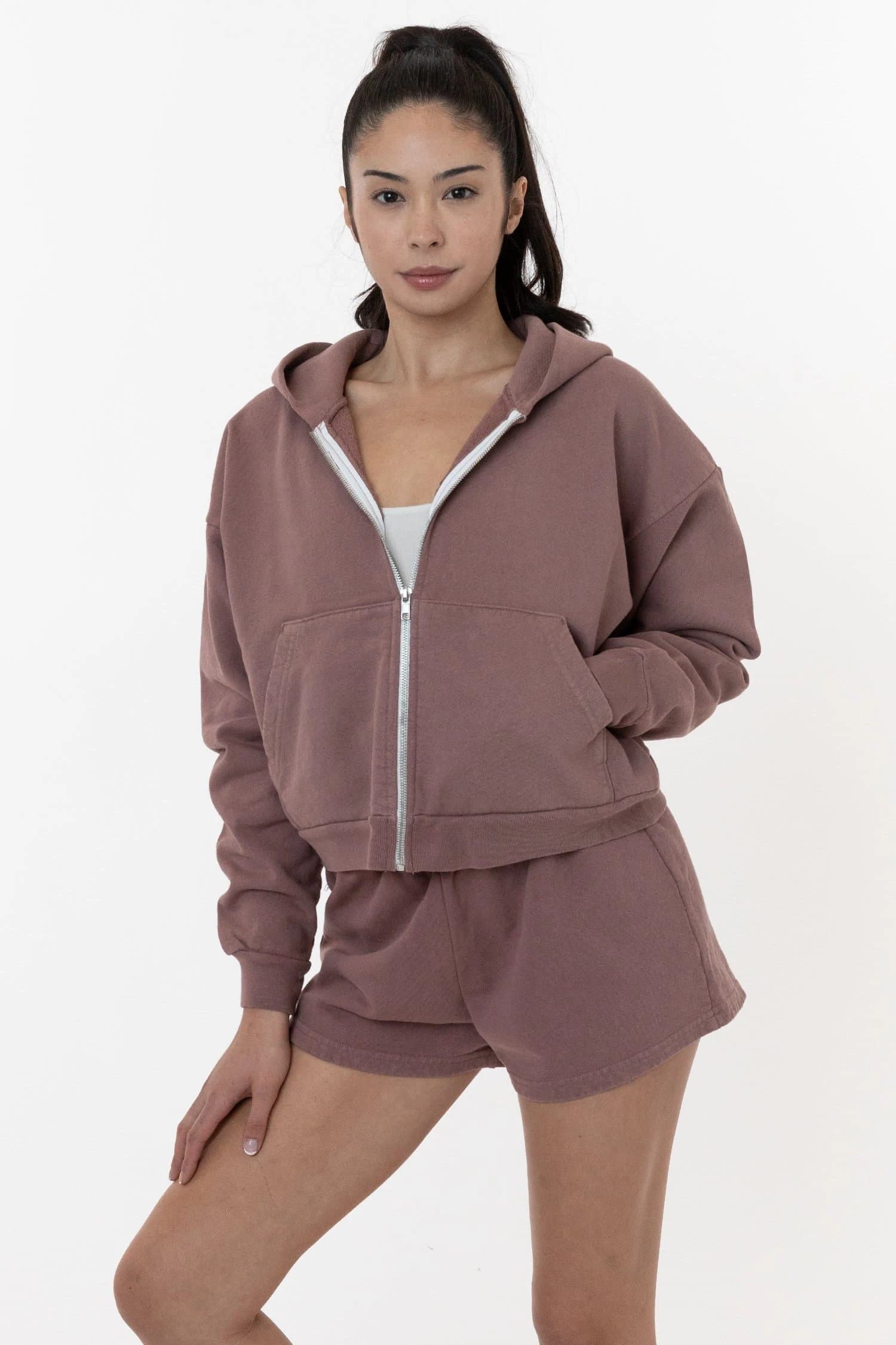 HF16 - Heavy Fleece Cropped Zip-Up Hoodie (Garment Dye) 12 HF16 - Heavy Fleece Cropped Zip-Up Hoodie (Garment Dye) - Image 12