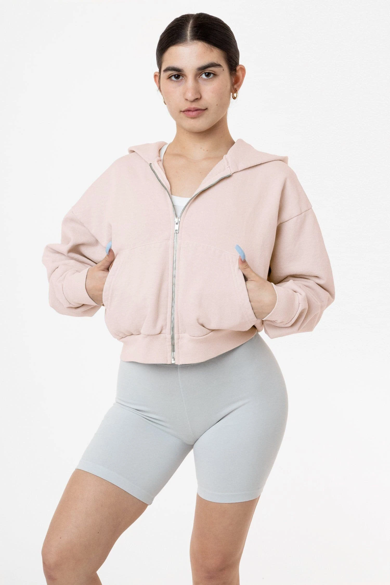 HF16 - Heavy Fleece Cropped Zip-Up Hoodie (Garment Dye) 2 HF16 - Heavy Fleece Cropped Zip-Up Hoodie (Garment Dye) - Image 2