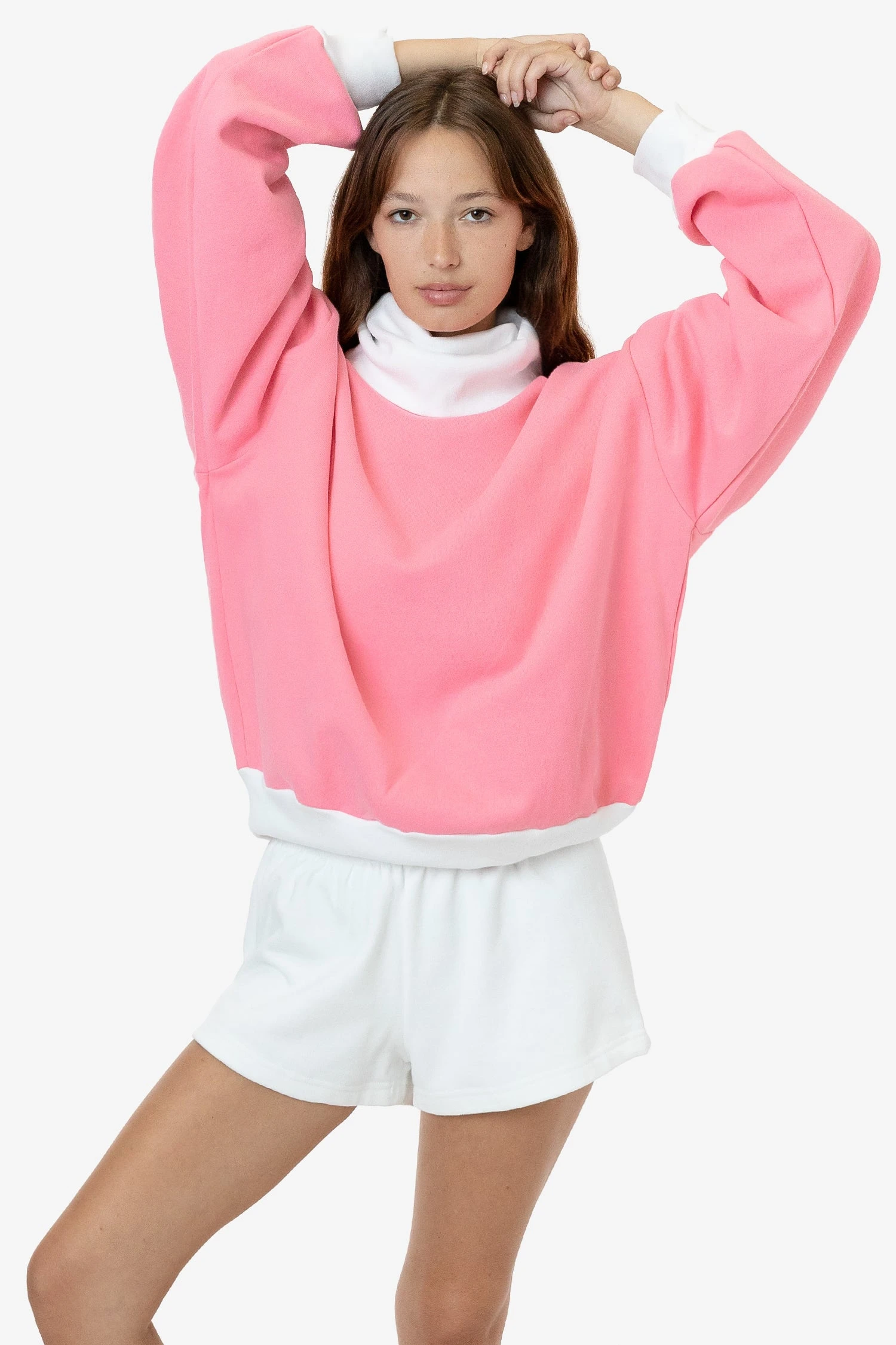 HF-313 - Heavy Fleece Oversized Turtleneck Sweater With Contrast Rib 2 HF-313 - Heavy Fleece Oversized Turtleneck Sweater With Contrast Rib - Image 2