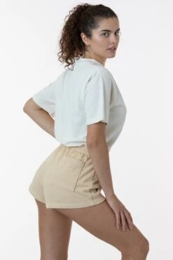 HF314 - Heavy Fleece Short Sweat Shorts (Garment Dye) -Tops Zone HF314GD BEIGE W