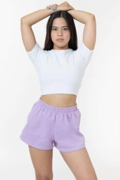 HF314 - Heavy Fleece Short Sweat Shorts (Garment Dye) -Tops Zone HF314GD LAVENDER W