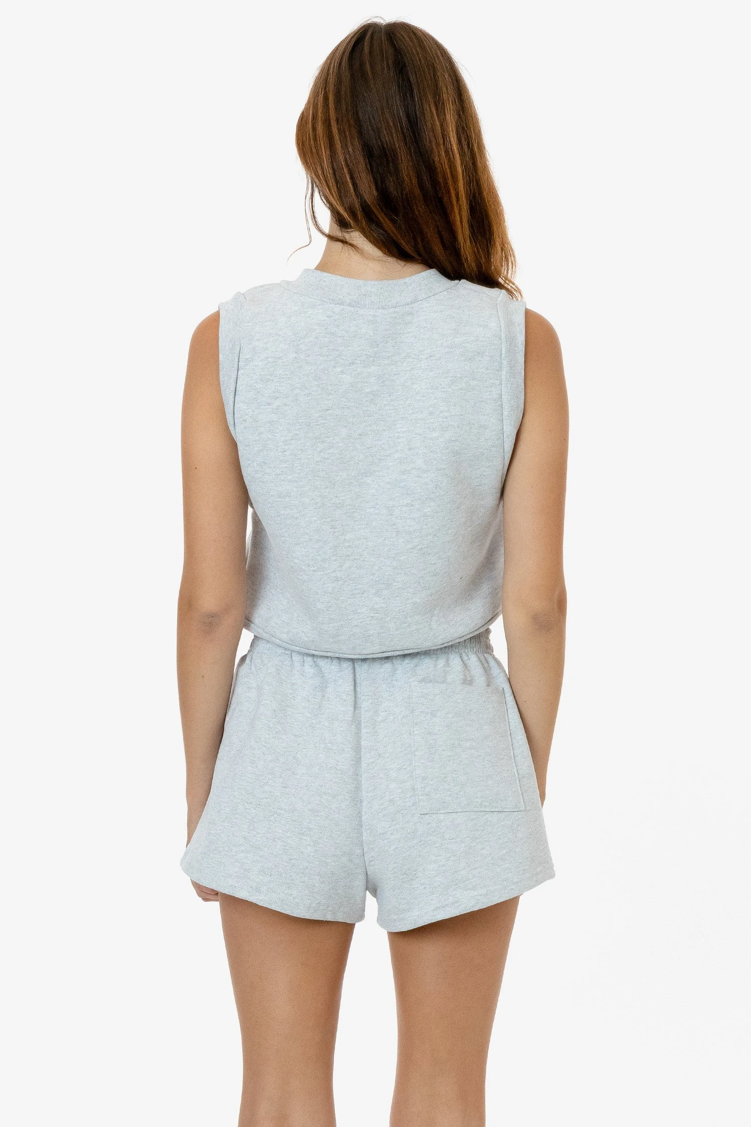 HFX357 - Heavy Fleece Cropped V-neck Vest (Piece Dye) 3 HFX357 - Heavy Fleece Cropped V-neck Vest (Piece Dye) - Image 3