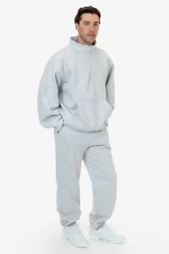 HFX408 - Heavy Fleece Half Zip Pullover (Piece Dye) -Tops Zone HFX 408 ASH M4