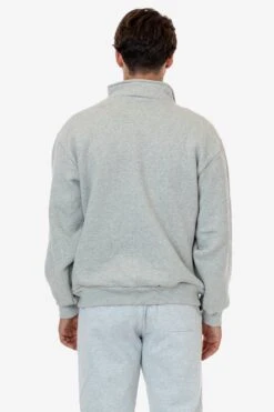 HFX428 - Unisex Heavy Fleece Half Zip Pullover (Piece Dye) -Tops Zone HFX 428 HEATHERGREY M3