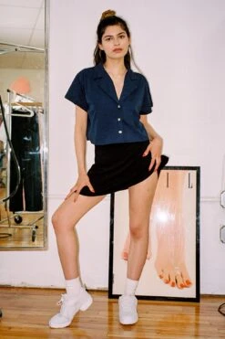 RCP315GD - Boxy Cropped Camp Collar Shirt -Tops Zone IMG 0075 2