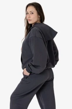 MWF1049 - 10 Oz. Mid-weight Poly Cotton Fleece Wide Hoodie -Tops Zone MWF1049 DOLPHINBLUE 3