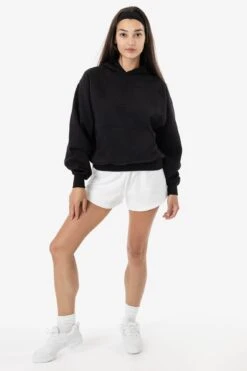 MWF1049 - 10 Oz. Mid-weight Poly Cotton Fleece Wide Hoodie -Tops Zone MWF1049 DOMONIQUE BLACK 2T