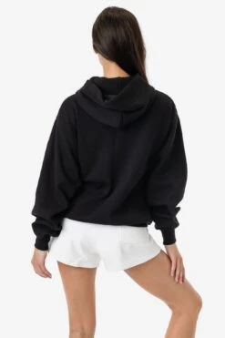 MWF1049 - 10 Oz. Mid-weight Poly Cotton Fleece Wide Hoodie -Tops Zone MWF1049 DOMONIQUE BLACK 3T