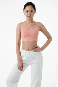 8383 - Cotton Spandex Tank Crop Top -Tops Zone PEACHSTRAIGHT
