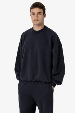 PLU07GD - 16oz. Garment Dye Plush Fleece Pullover Crewneck Sweatshirt -Tops Zone PLU07GD BLACKEDGE A1