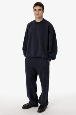 PLU07GD - 16oz. Garment Dye Plush Fleece Pullover Crewneck Sweatshirt -Tops Zone PLU07GD BLACKEDGE A2