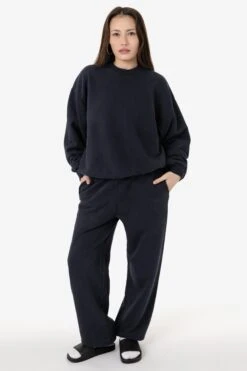 PLU07GD - 16oz. Garment Dye Plush Fleece Pullover Crewneck Sweatshirt -Tops Zone PLU07GD BLACKEDGE R2