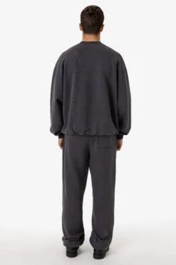 PLU07GD - 16oz. Garment Dye Plush Fleece Pullover Crewneck Sweatshirt -Tops Zone PUF07GD DOLPHINBLUE 3x